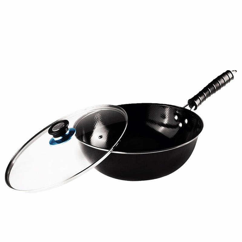 Panela Wok Preto Antiaderente 32cm Cabo Emborrachado