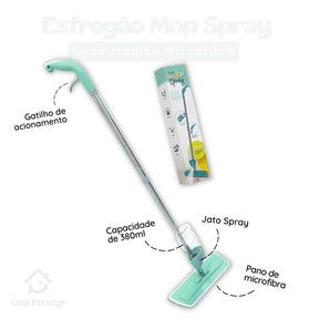 Esfregão Mop Spray Rodo Microfibra Reservatório 380ml