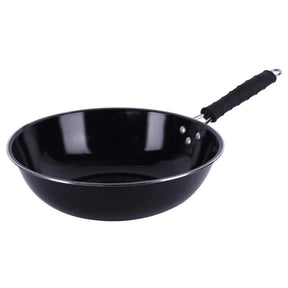 Panela Wok Preto Antiaderente 5L com tampa de vidro 32cm