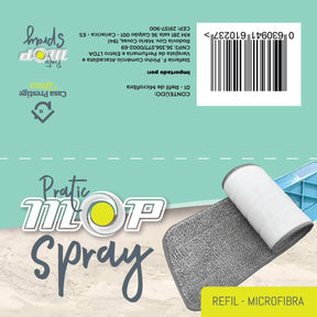 Refil Mop Spray Microfibral Alta Absorção Lavável com Velcro